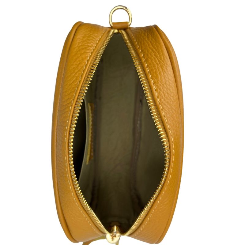 Természetes bőr válltáska Bria - mustársárga