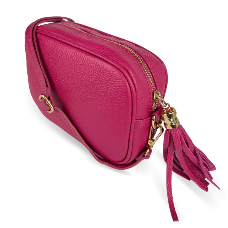 Válltáska természetes bőrből Bria - fukszia