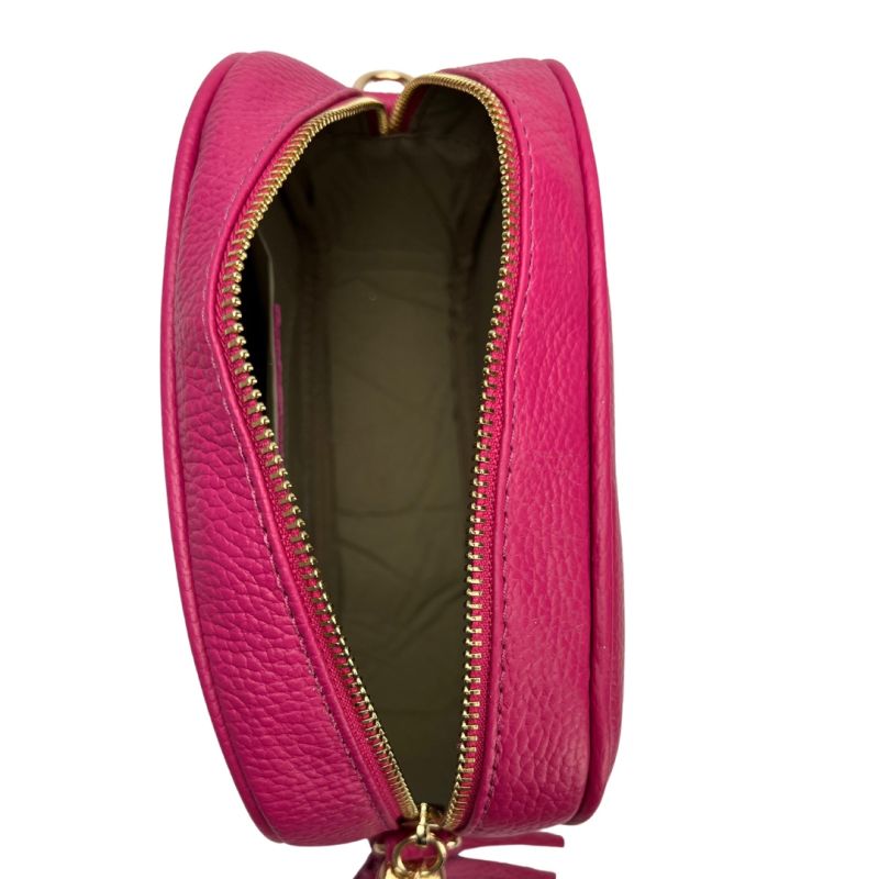 Válltáska természetes bőrből Bria - fukszia