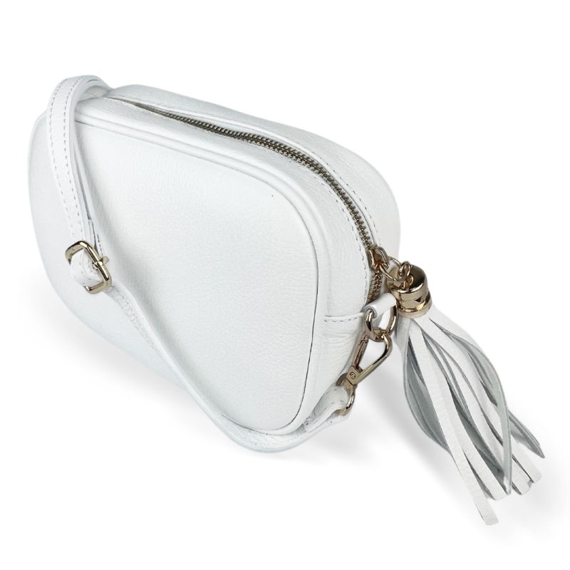 Válltáska természetes bőrből Bria - fehér