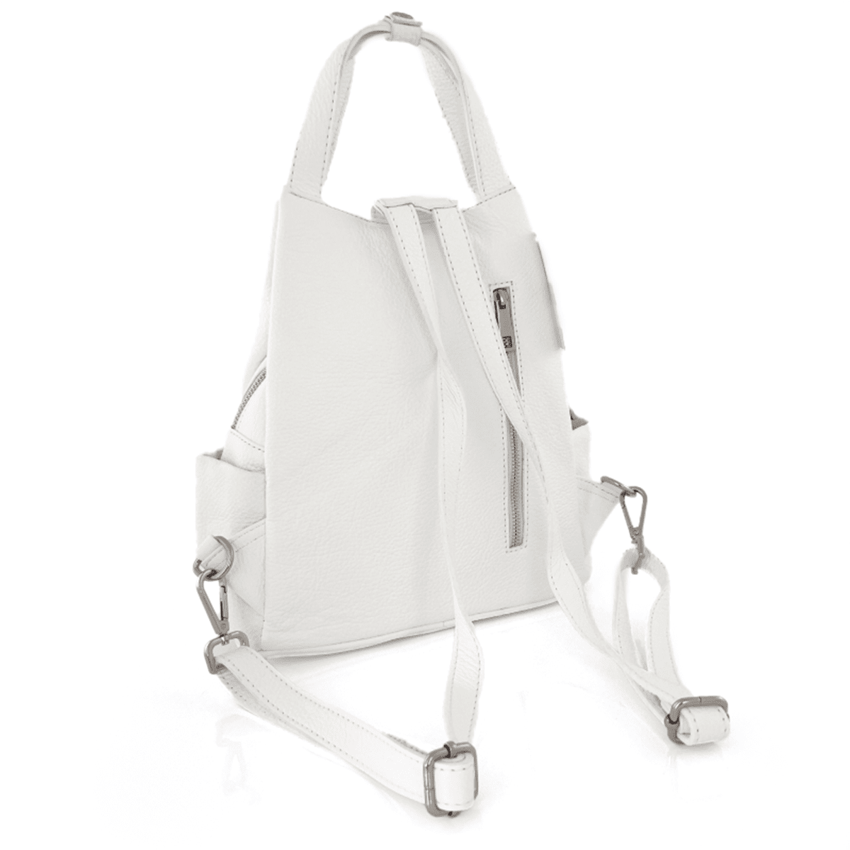 Lara természetes bőr hátizsák - fehér