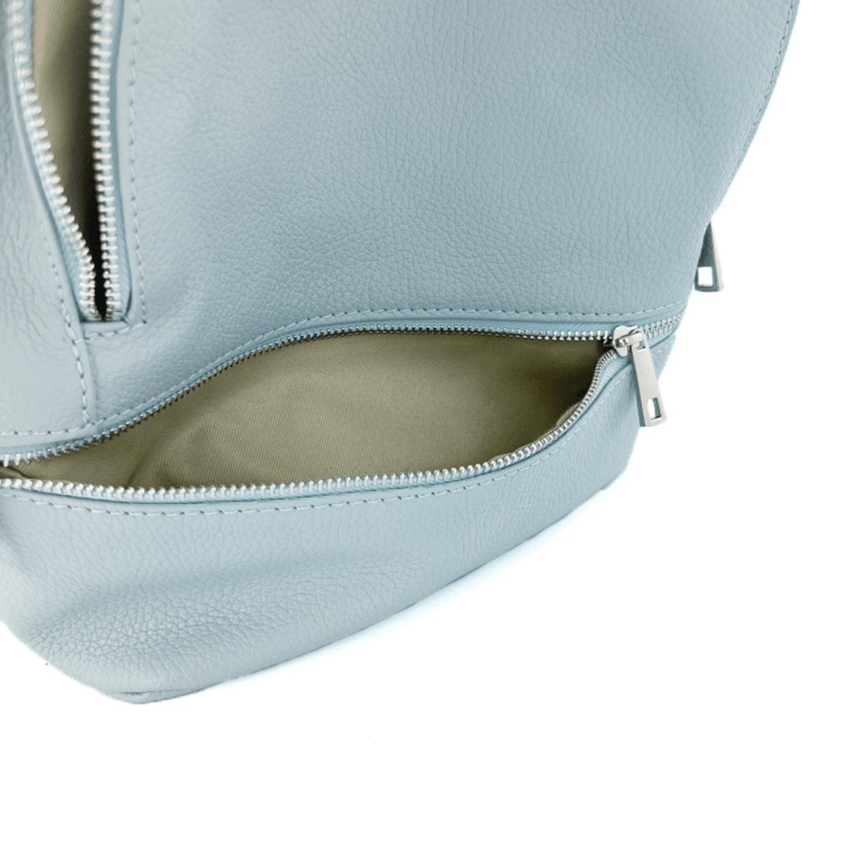 Linda női hátizsák természetes bőrből - világoskék