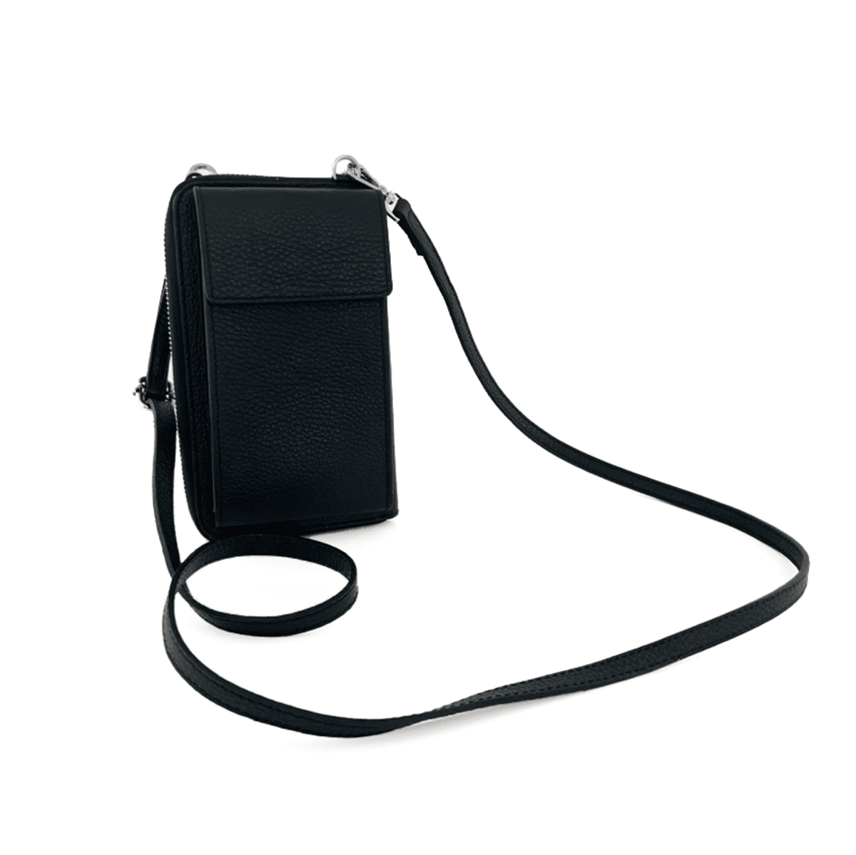 2 az 1-ben - táska és pénztárca természetes bőrből - fekete