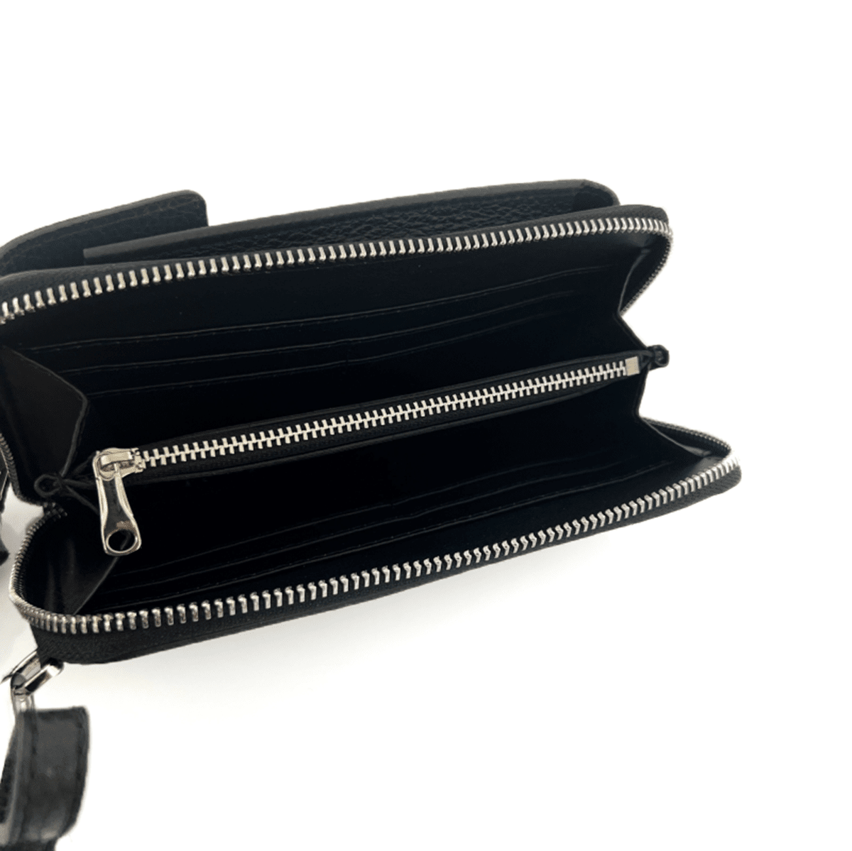 2 az 1-ben - táska és pénztárca természetes bőrből - fekete