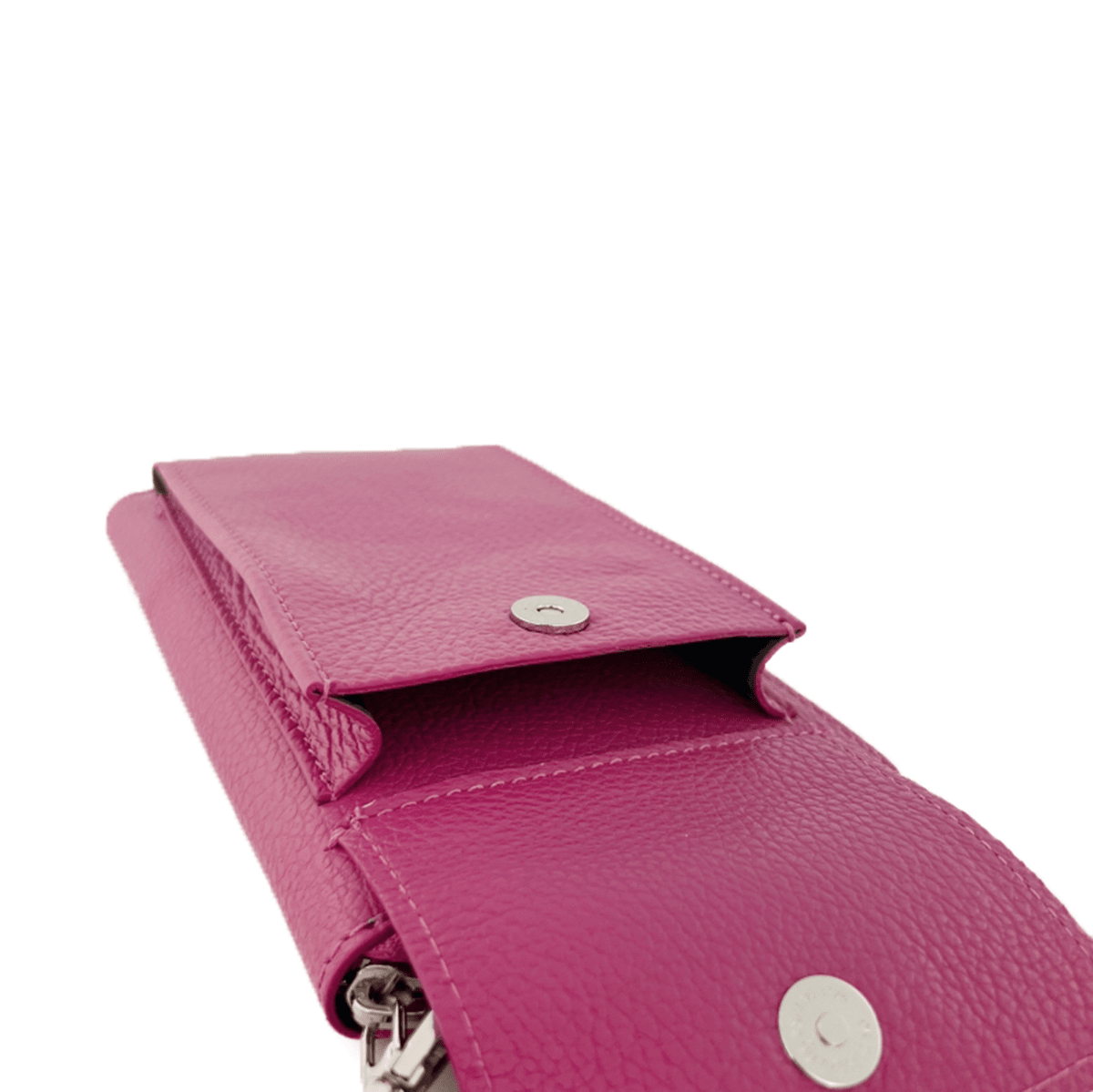 2 az 1-ben - táska és pénztárca természetes bőrből - fukszia