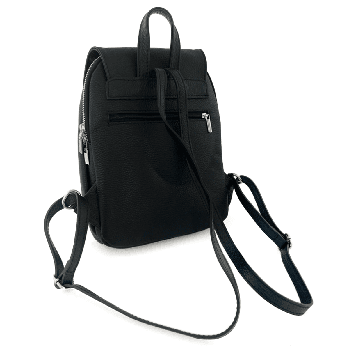 Női hátizsák természetes bőrből Venezia - fekete