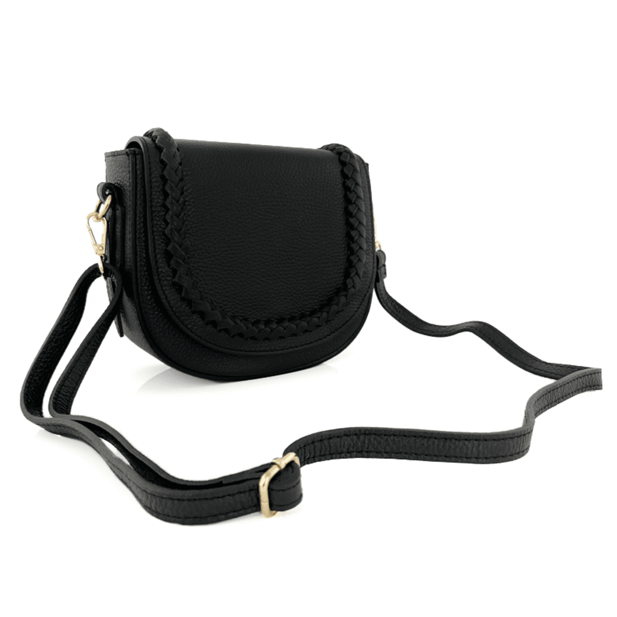 Női válltáska természetes bőrből Naomi - fekete