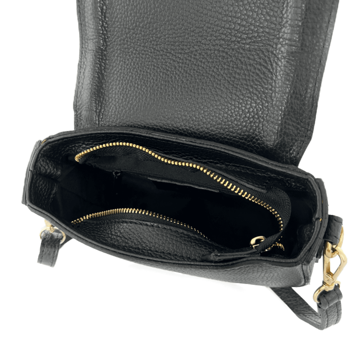 Női válltáska természetes bőrből Naomi - fekete