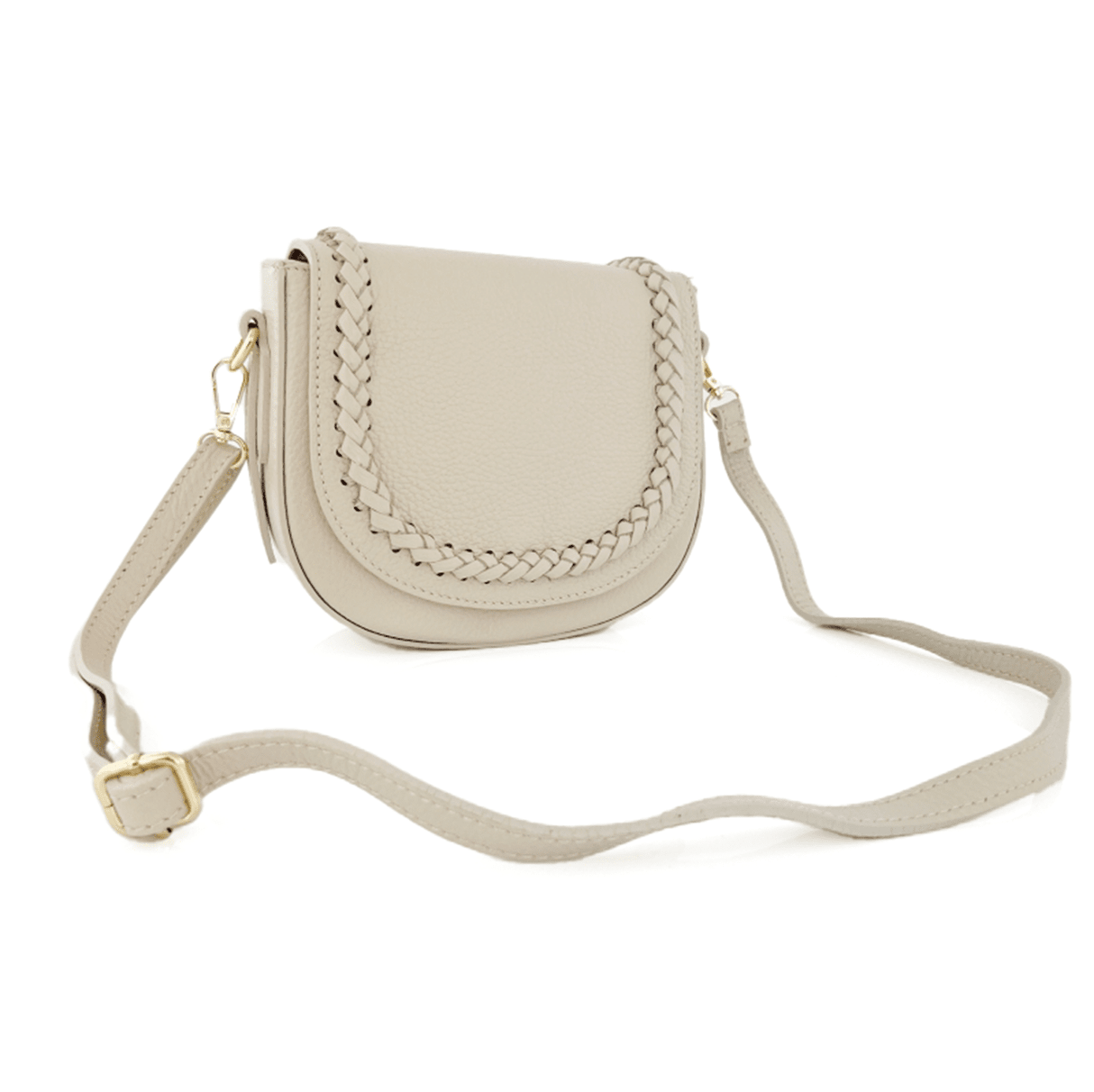 Női válltáska természetes bőrből Naomi - bézs