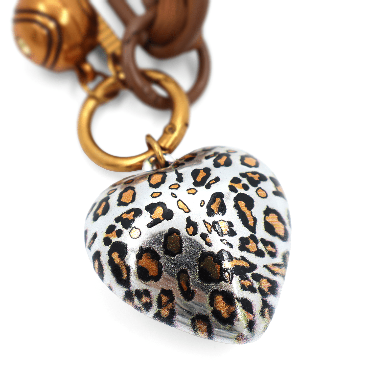 Kulcstartó teniszütő és szív - bronz