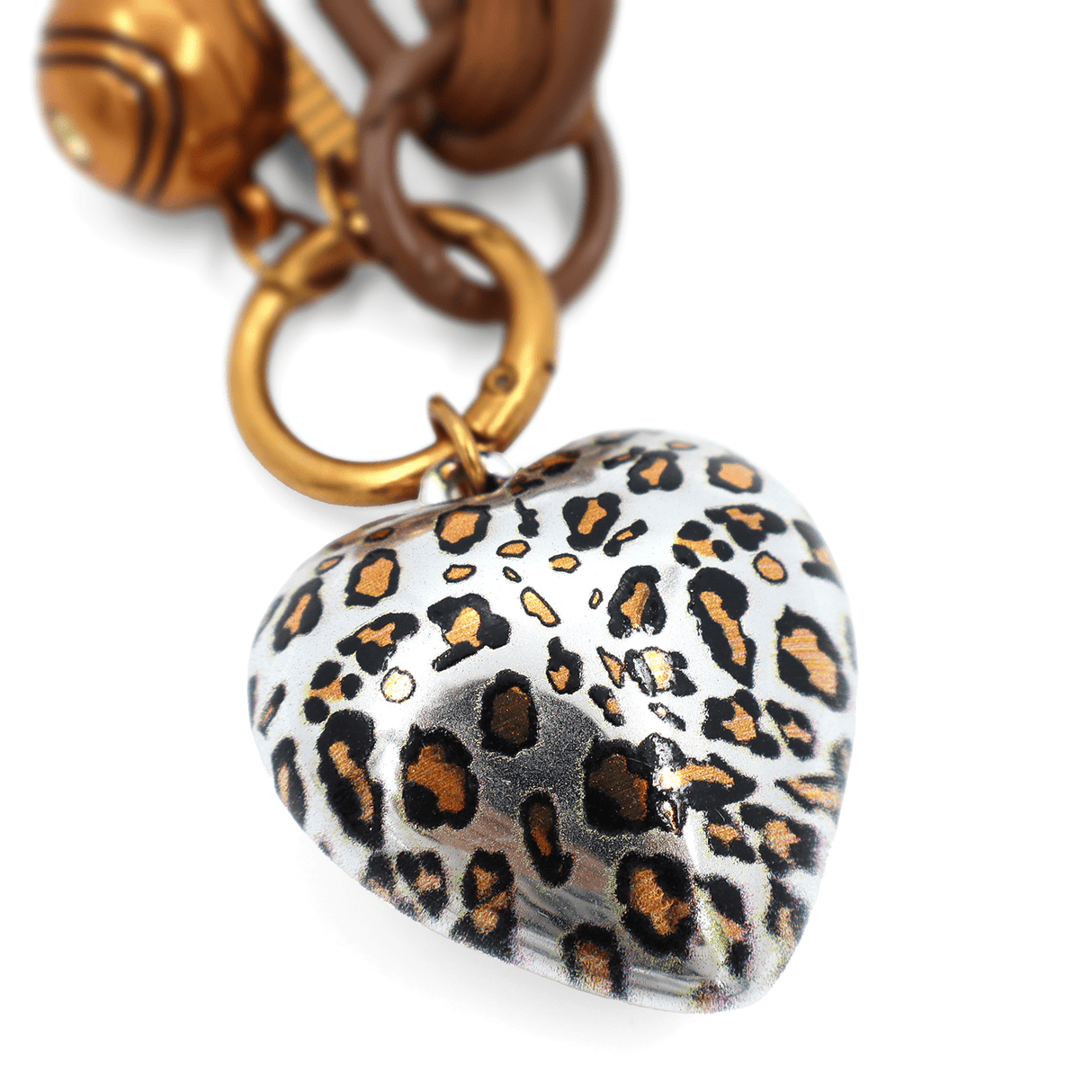 Kulcstartó teniszütő és szív - bronz