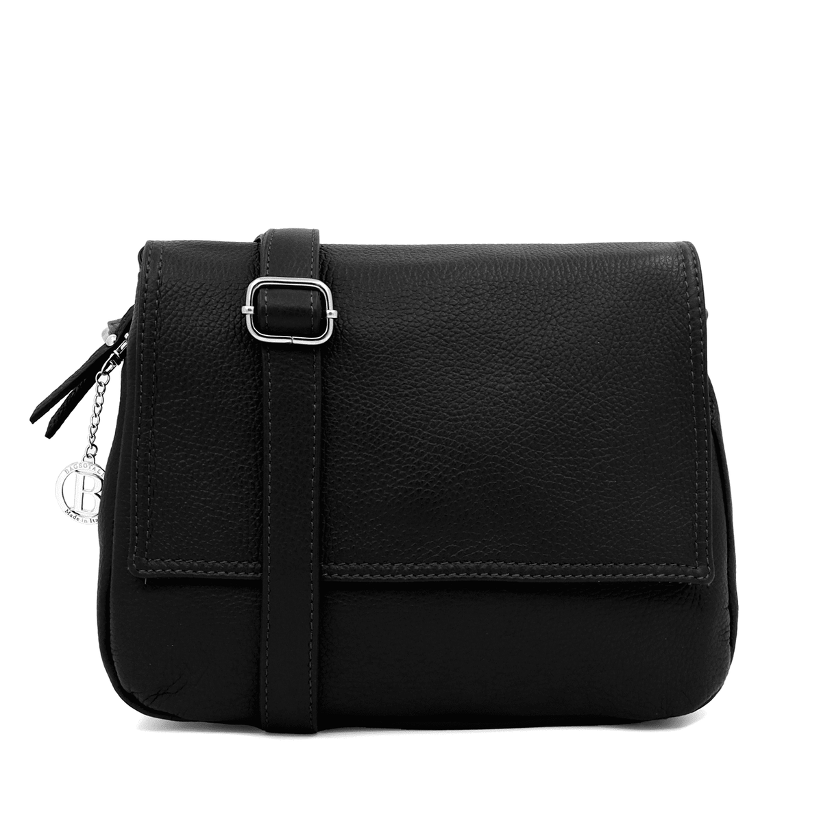 Tori természetes bőr válltáska - fekete