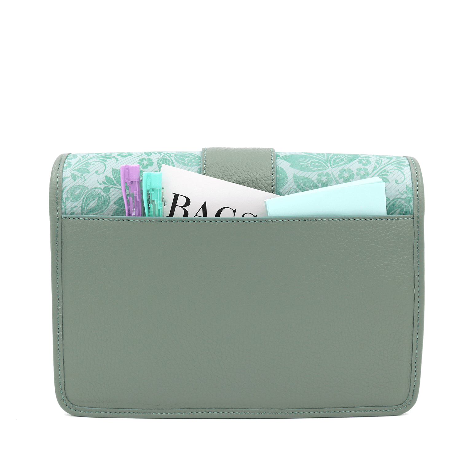 Természetes bőr táska 2féle fogantyúval Ardea - világos zöld