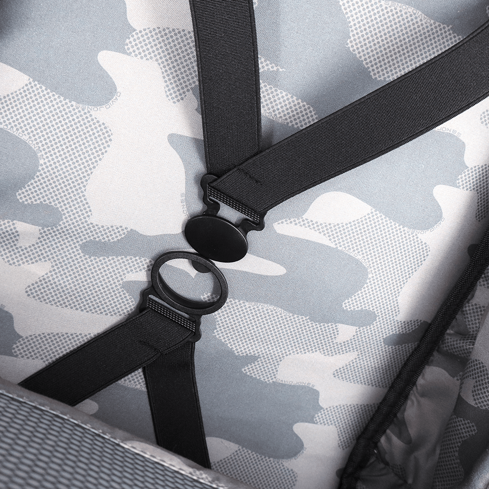 David Jones uniseks utazótáska – kézipoggyász repülőgépen, laptopzsebbel és poggyászrekesszel – fekete