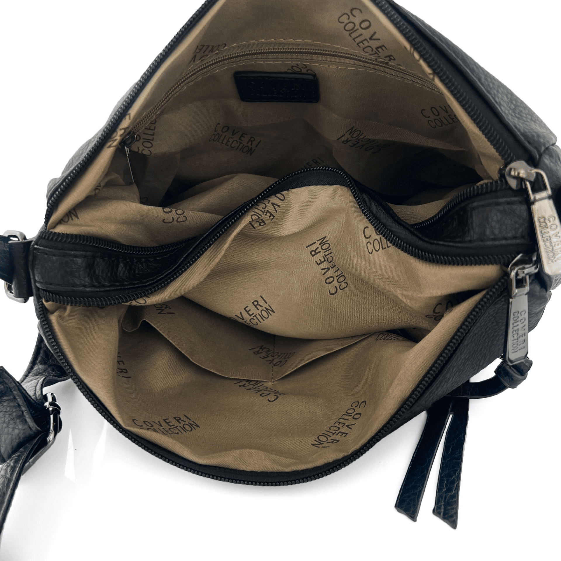 Válltáska 2 nagy rekesszel - fekete