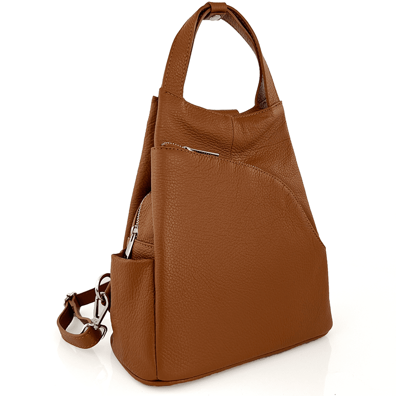 Lara természetes bőr hátizsák - cserépbarna