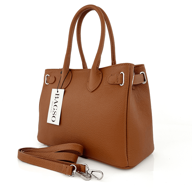 Luxus táska természetes bőrből Vivian - cseréptetőbarna