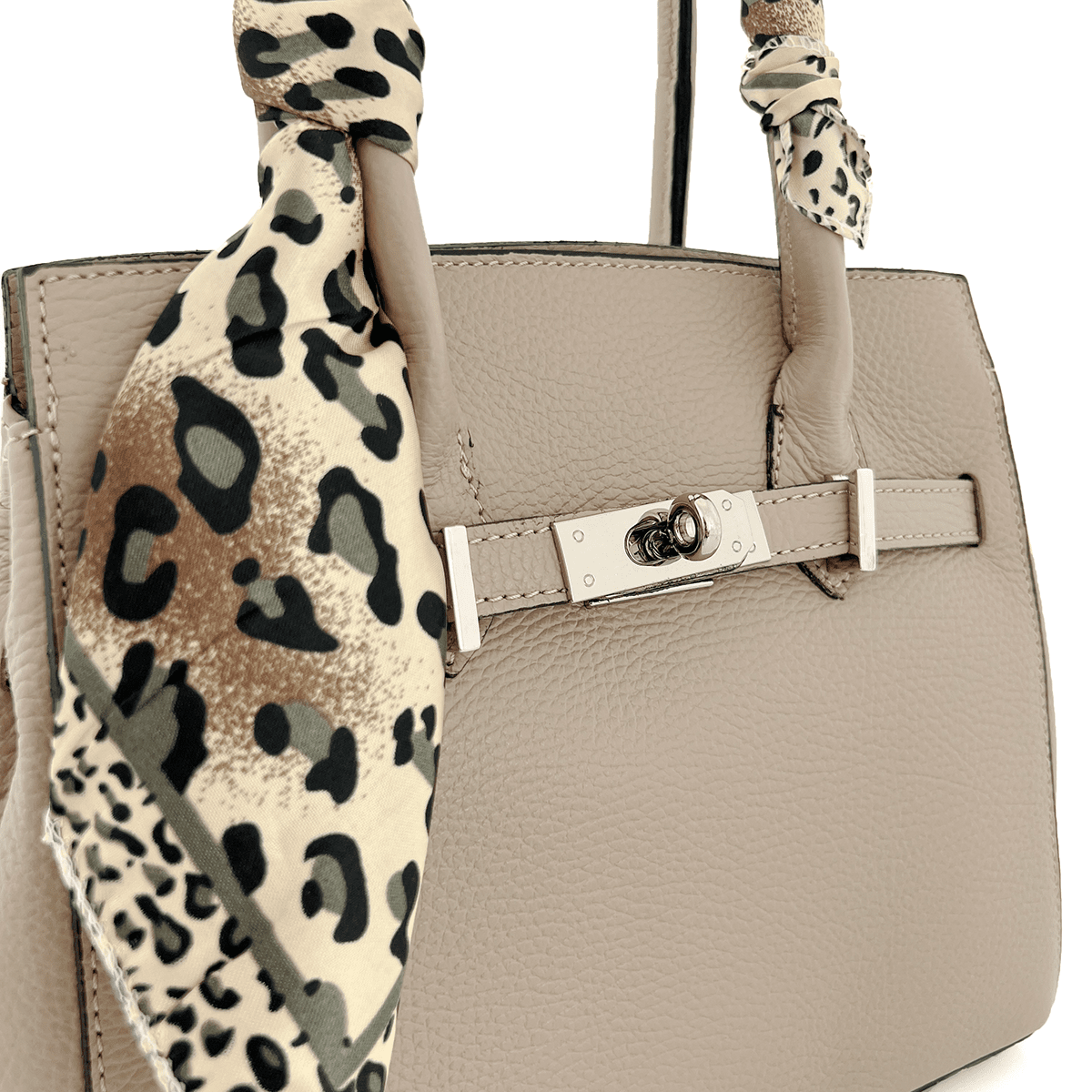 Luxus táska természetes bőrből - világosbarna