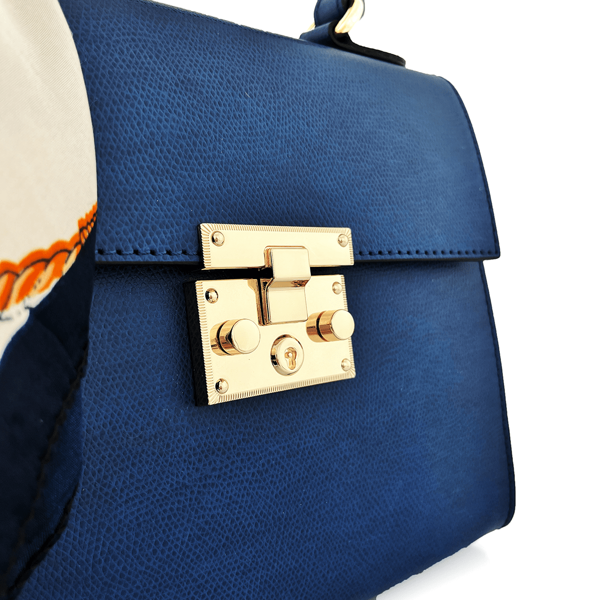 Természetes bőr táska Alessandra - sötétkék