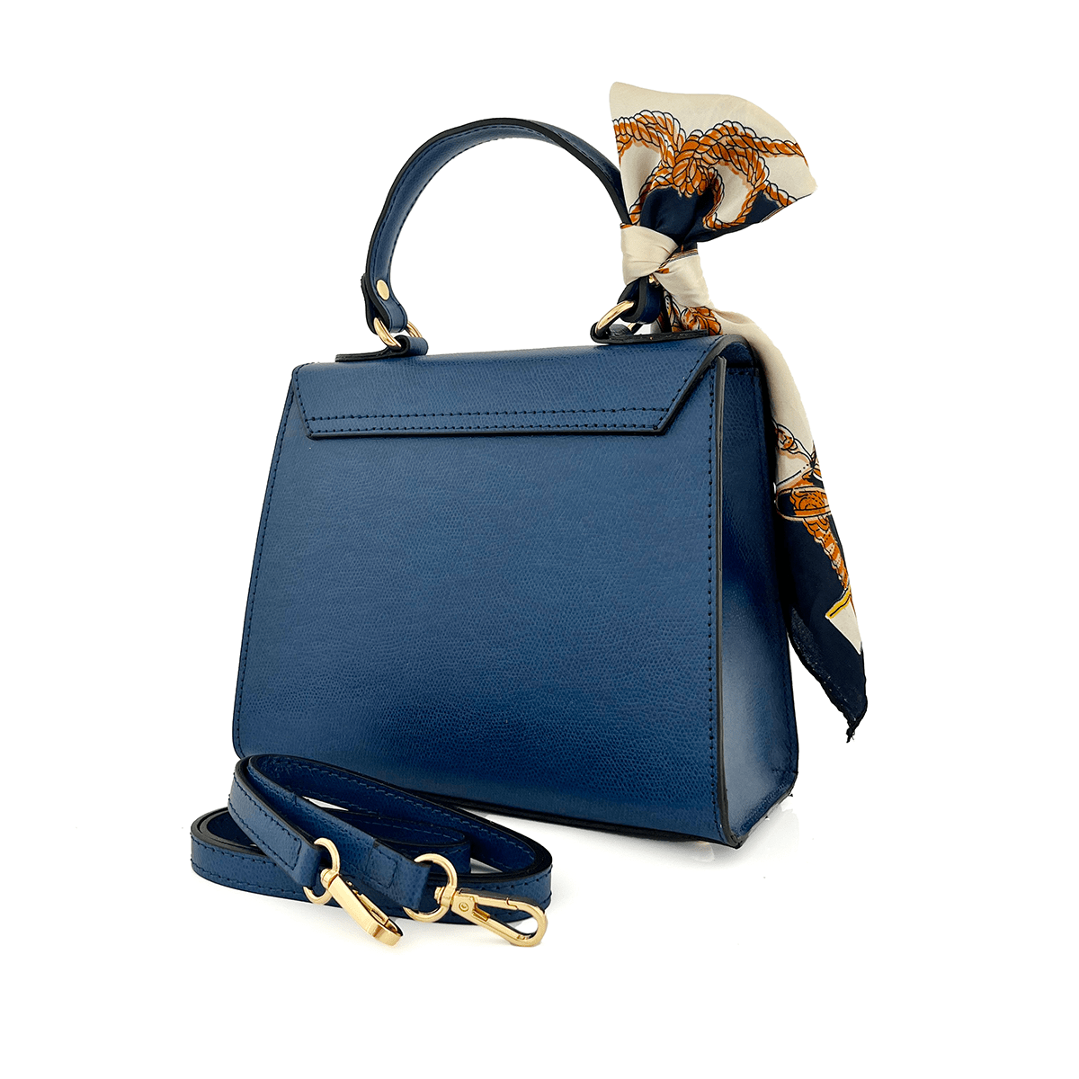 Természetes bőr táska Alessandra - sötétkék