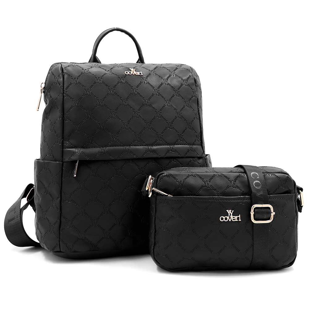 SZETT – Hátizsák + kis női táska – fekete