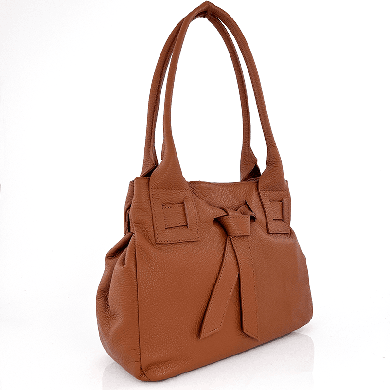 Aldina természetes bőrből készült női táska - cserépbarna