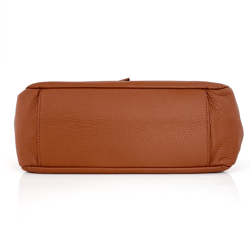 Aldina természetes bőrből készült női táska - cserépbarna