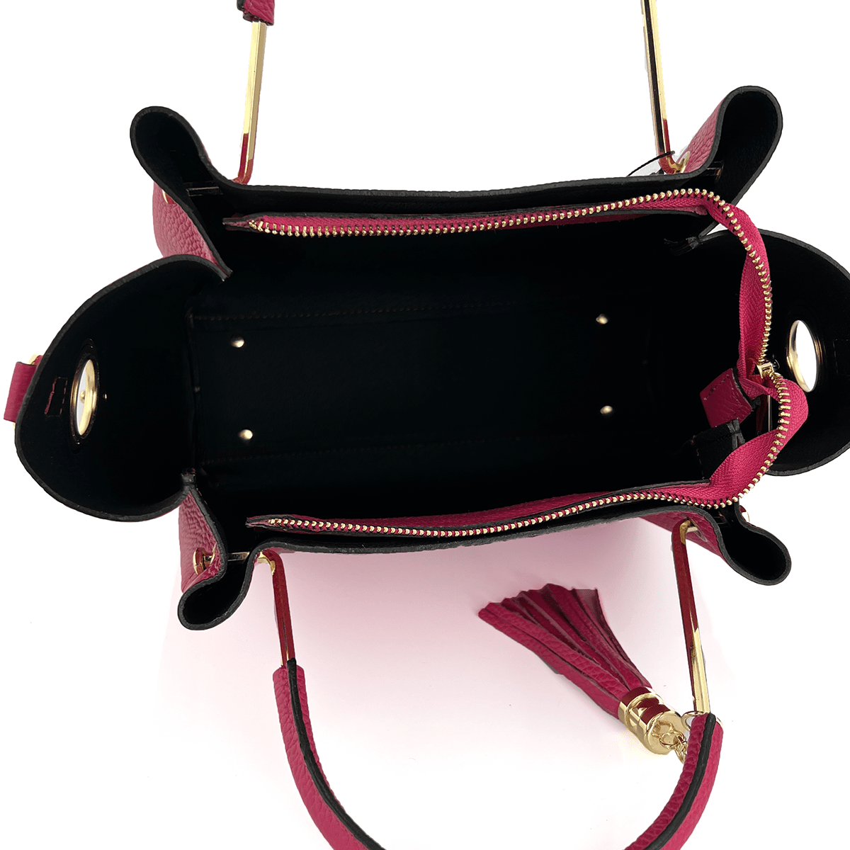 Női táska természetes bőrből Chloe - fukszia