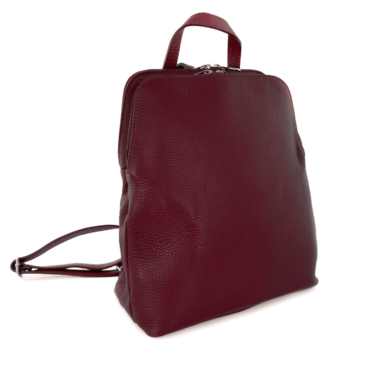 Női hátizsák természetes bőrből Terina - sötétvörös