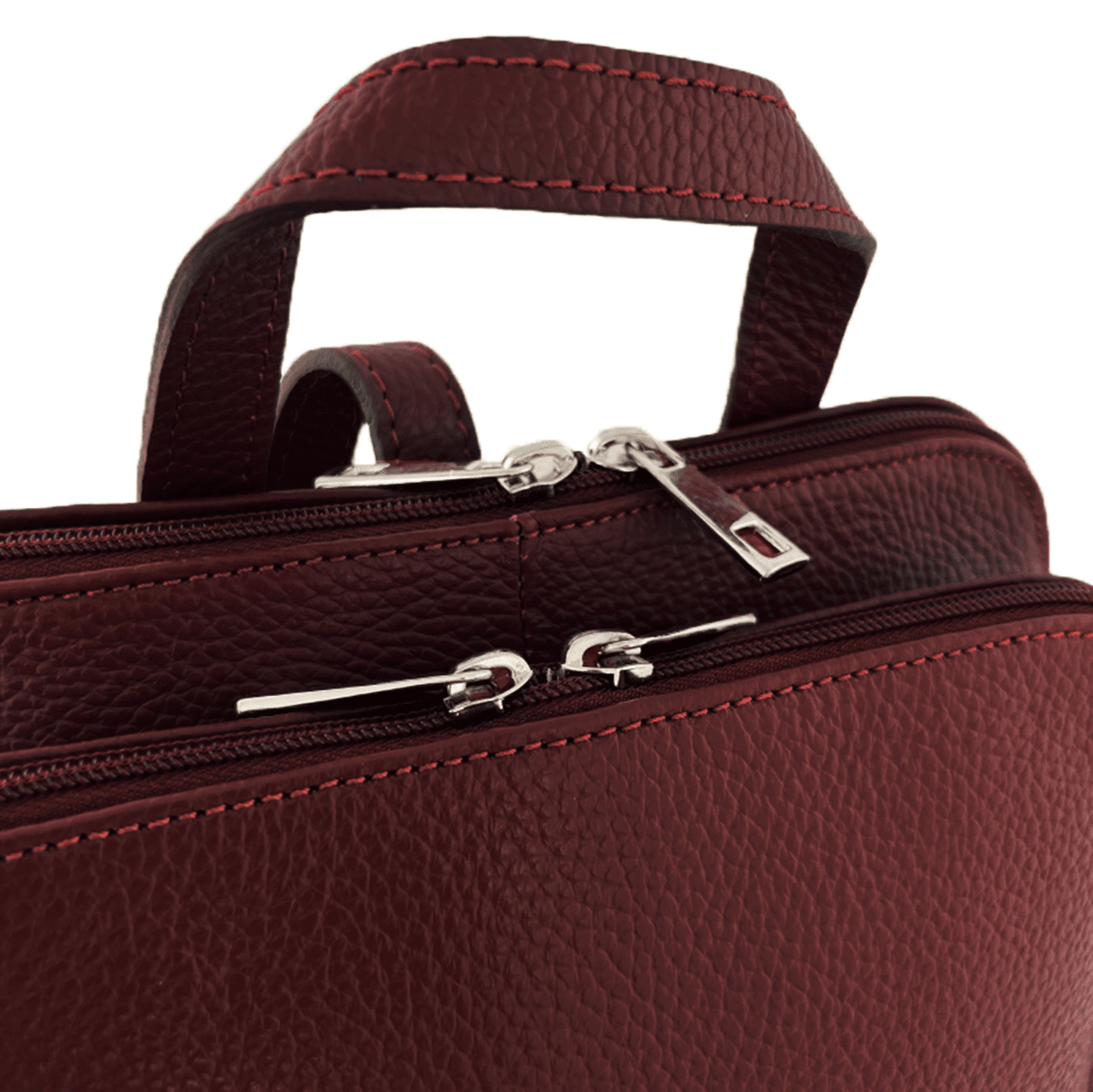 Női hátizsák természetes bőrből Terina - sötétvörös