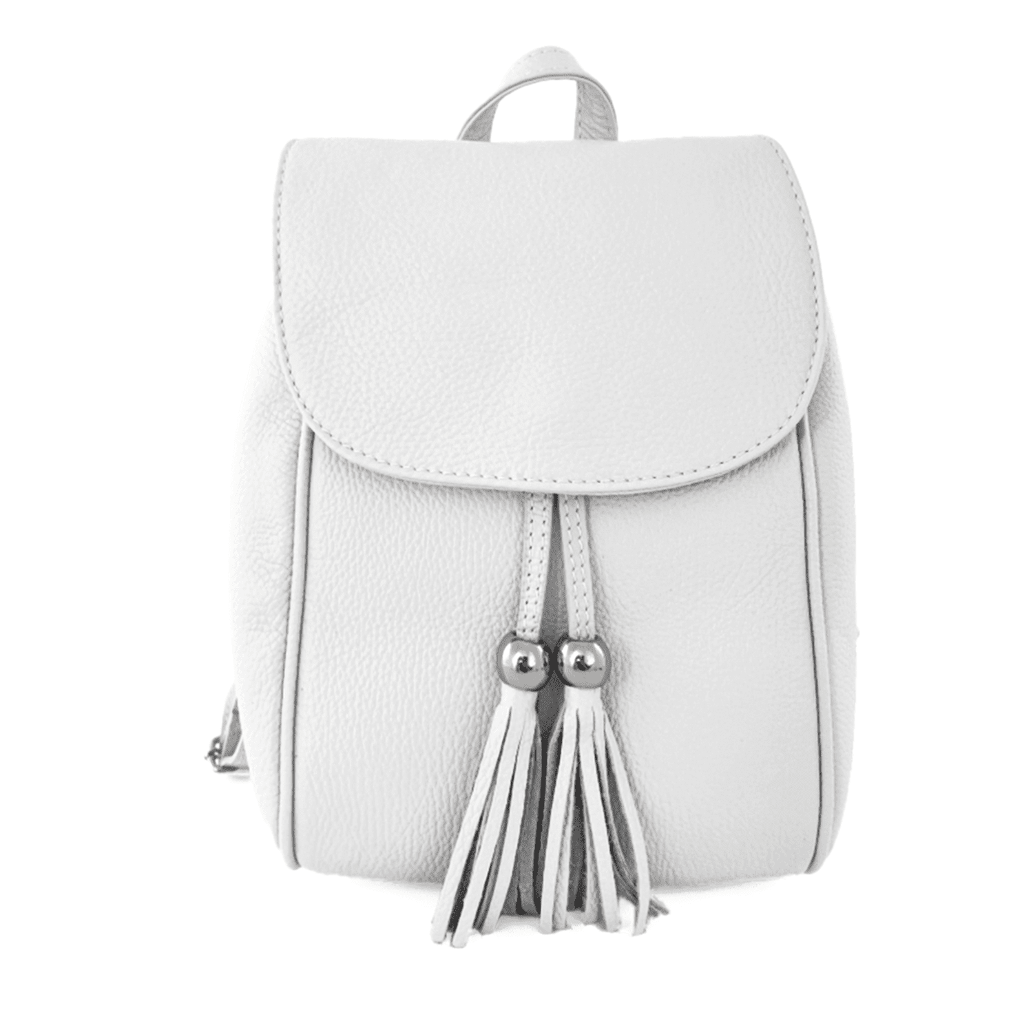 Női hátizsák természetes bőrből Venezia - fehér