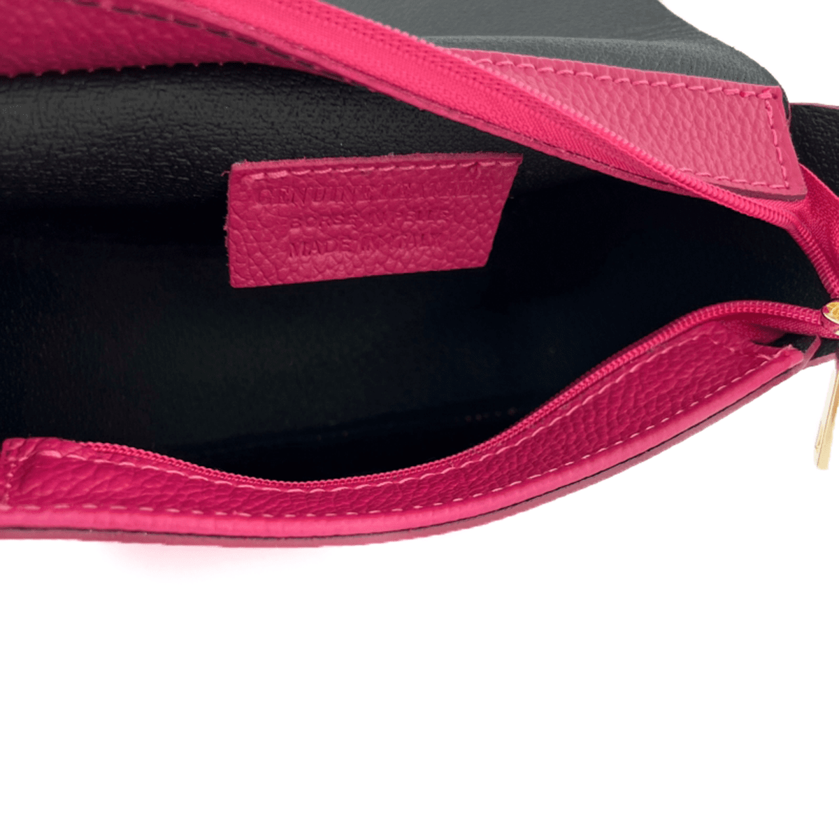 Leandra természetes bőr válltáska – fukszia