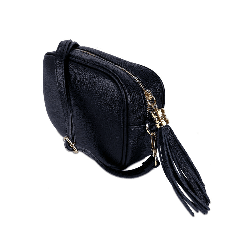 Válltáska természetes bőrből Bria - sötétkék