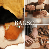 Hosszú fogantyú természetes bőrből - barna