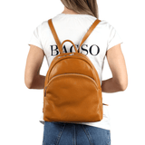 Neda természetes bőr hátizsák – piros