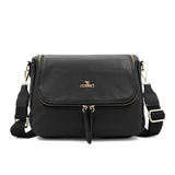 Válltáska speciális kártya-/névjegytartó rekesszel – fekete