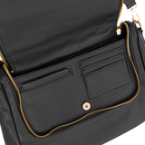 Válltáska speciális kártya-/névjegytartó rekesszel – fekete