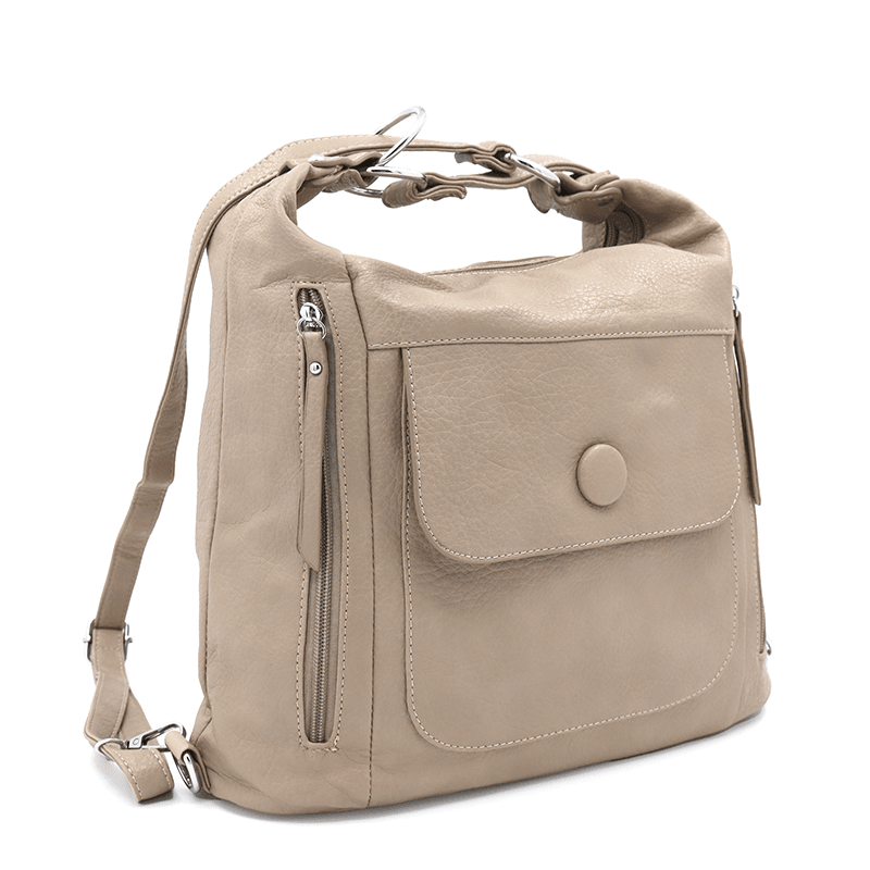 2 az 1-ben - Nagy táska és hátizsák Alora - világosbarna