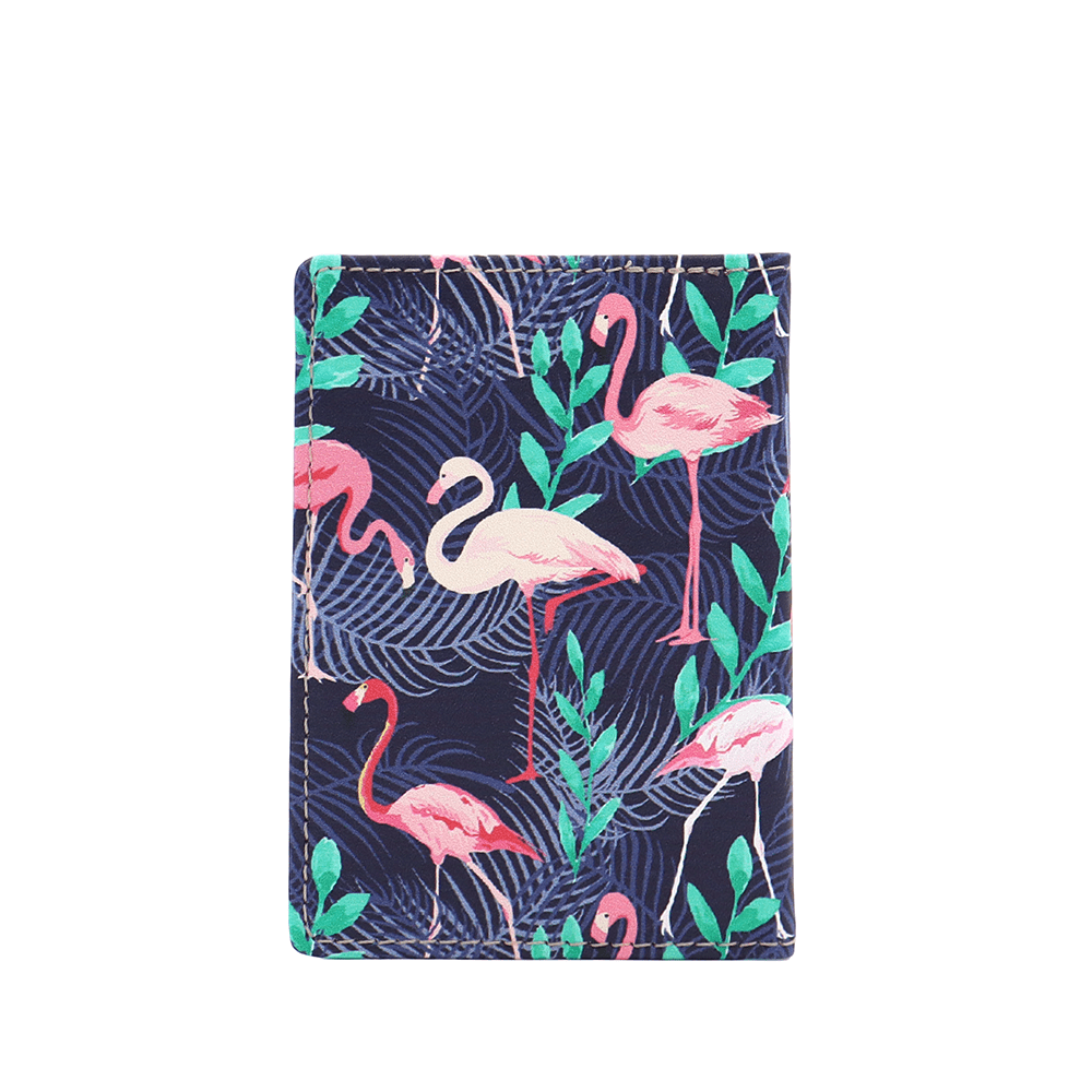 Kártyatartó flamingó mintával - lila
