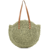 Nagy raffia táska Boho - zöld