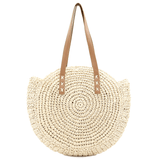 Nagy raffia táska Boho - bézs
