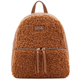 Plüss női hátizsák – téglabarna