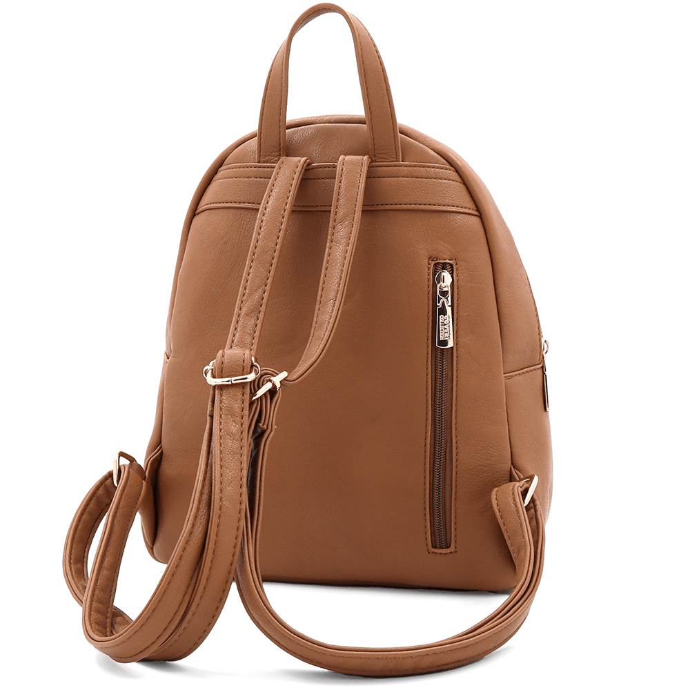 Plüss női hátizsák – téglabarna