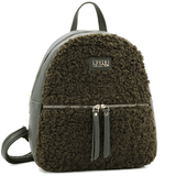 Plüss női hátizsák – zöld