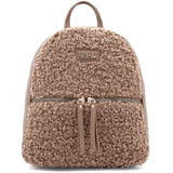 Plüss női hátizsák – világosbarna