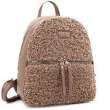 Plüss női hátizsák – világosbarna