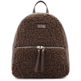 Plüss női hátizsák – sötétbarna