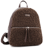 Plüss női hátizsák – sötétbarna