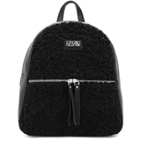 Plüss női hátizsák – fekete