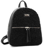 Plüss női hátizsák – fekete